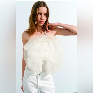 Zara Fitted white bodysuit with spaghetti straps size small. NWT.